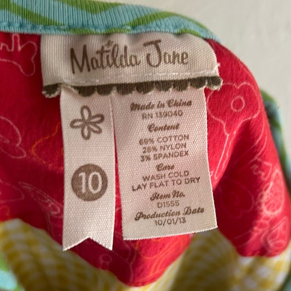 Matilda Jane Rollercoaster Girls Patchwork Ruffle Dress Mixed Prints Size 10 - Picture 6 of 6